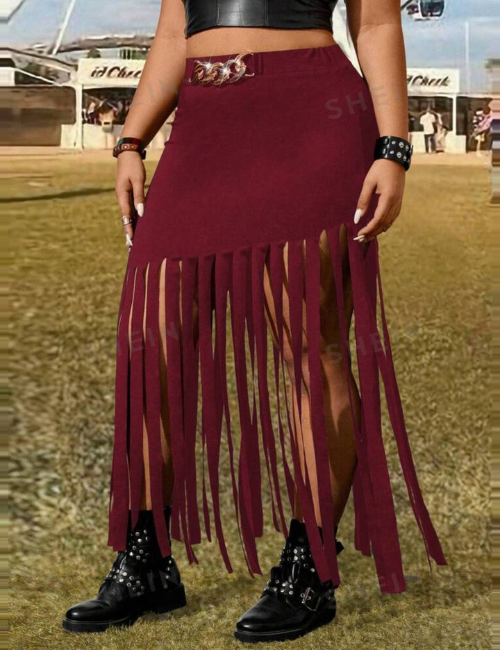 SHEIN maxi szoknya, bordó