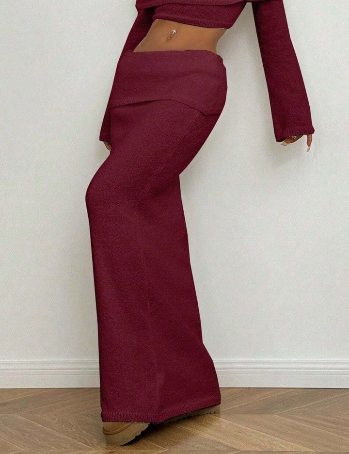 SHEIN bordó maxi szoknya