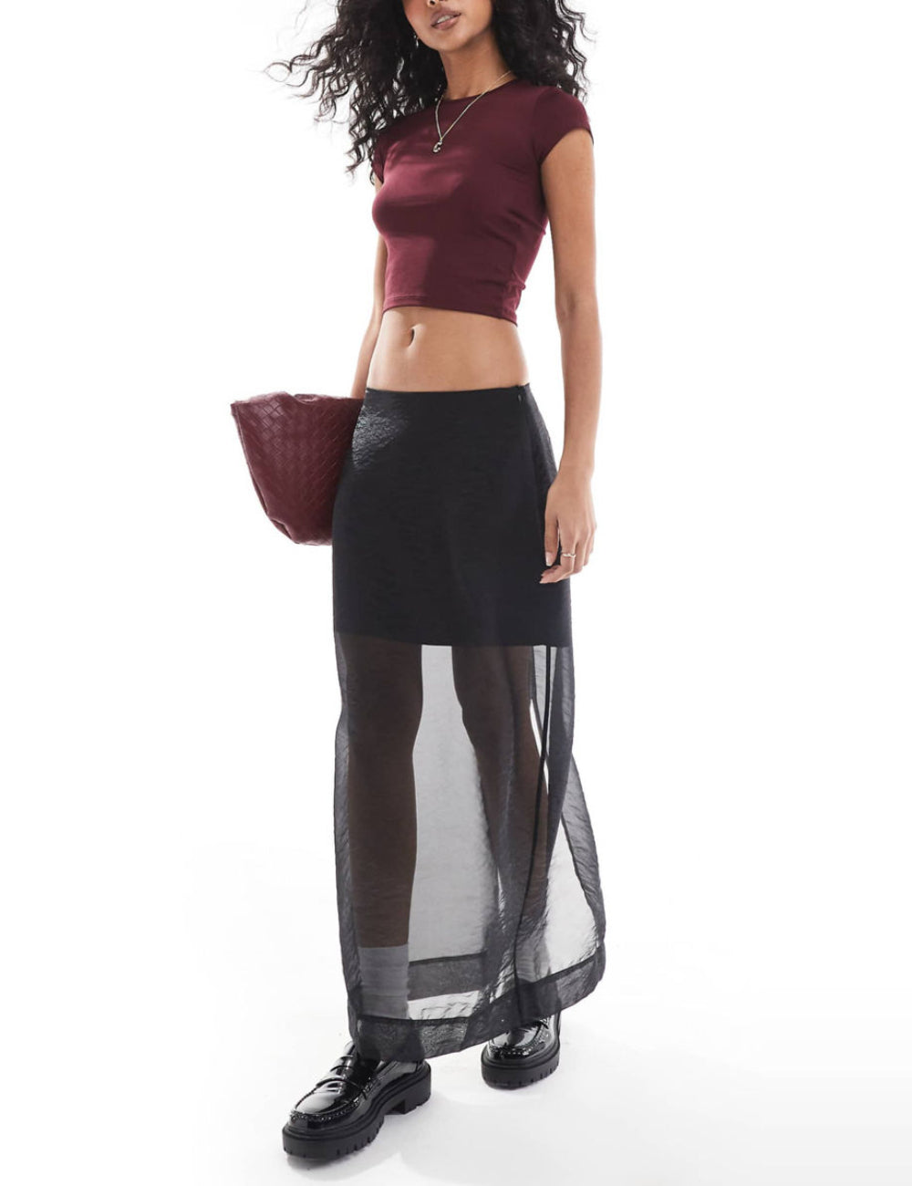 Stradivarius maxi szoknya, fekete