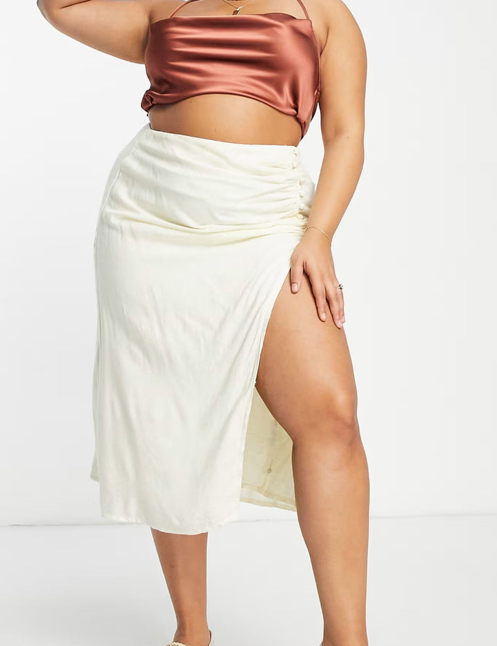 ASOS midi skirt, yellow
