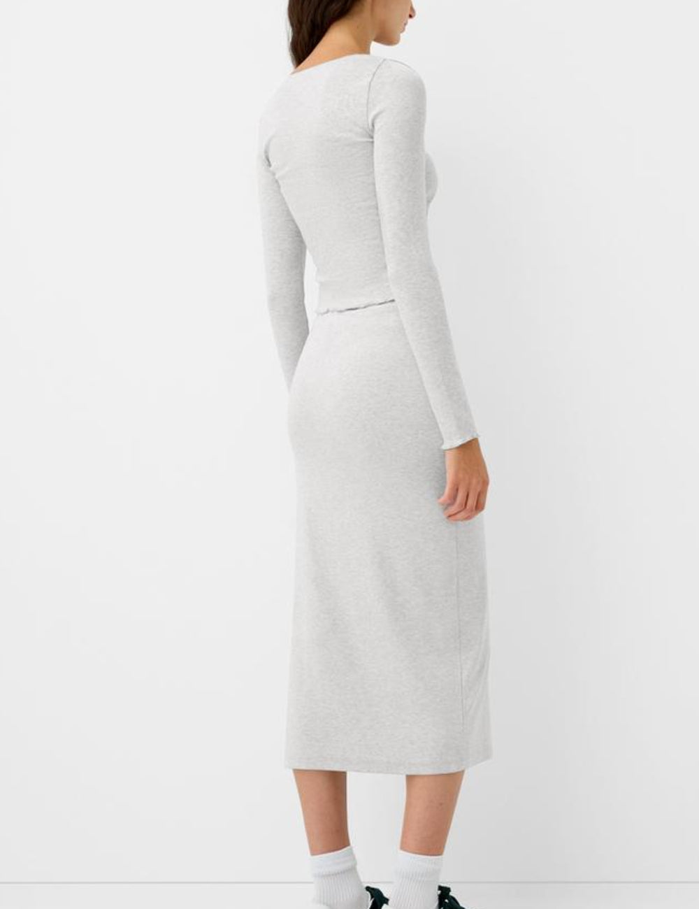 Bershka midi szoknya, szürke