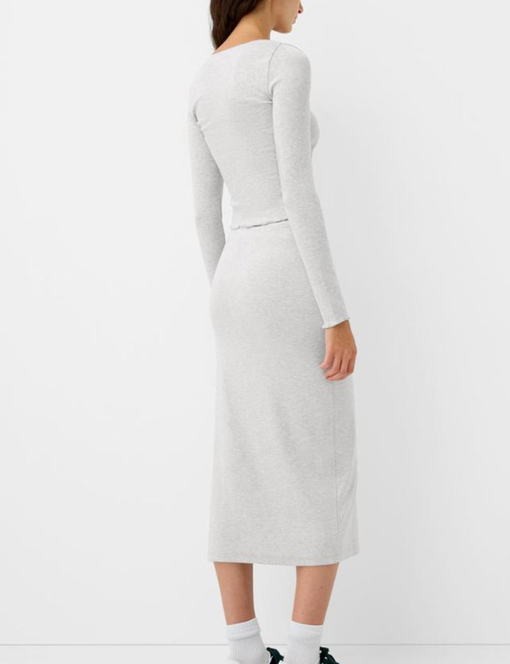 Bershka midi szoknya, szürke