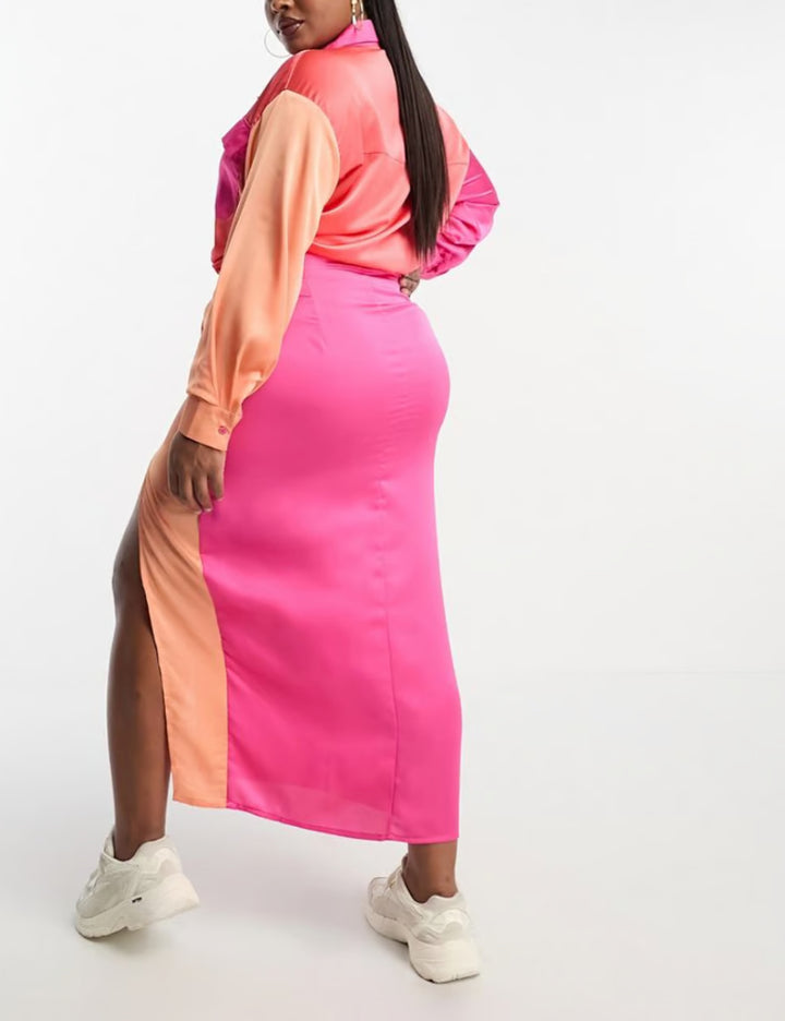 Fustă midi IN THE STYLE, mix culori