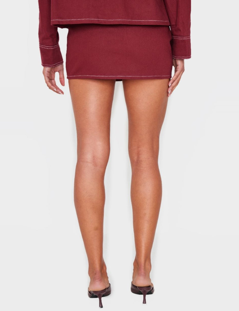 PRETTYLITTLETHING midi szoknya, bordó