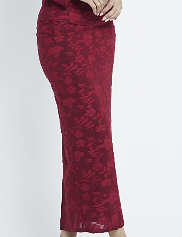 River Island midiszoknya, bordó