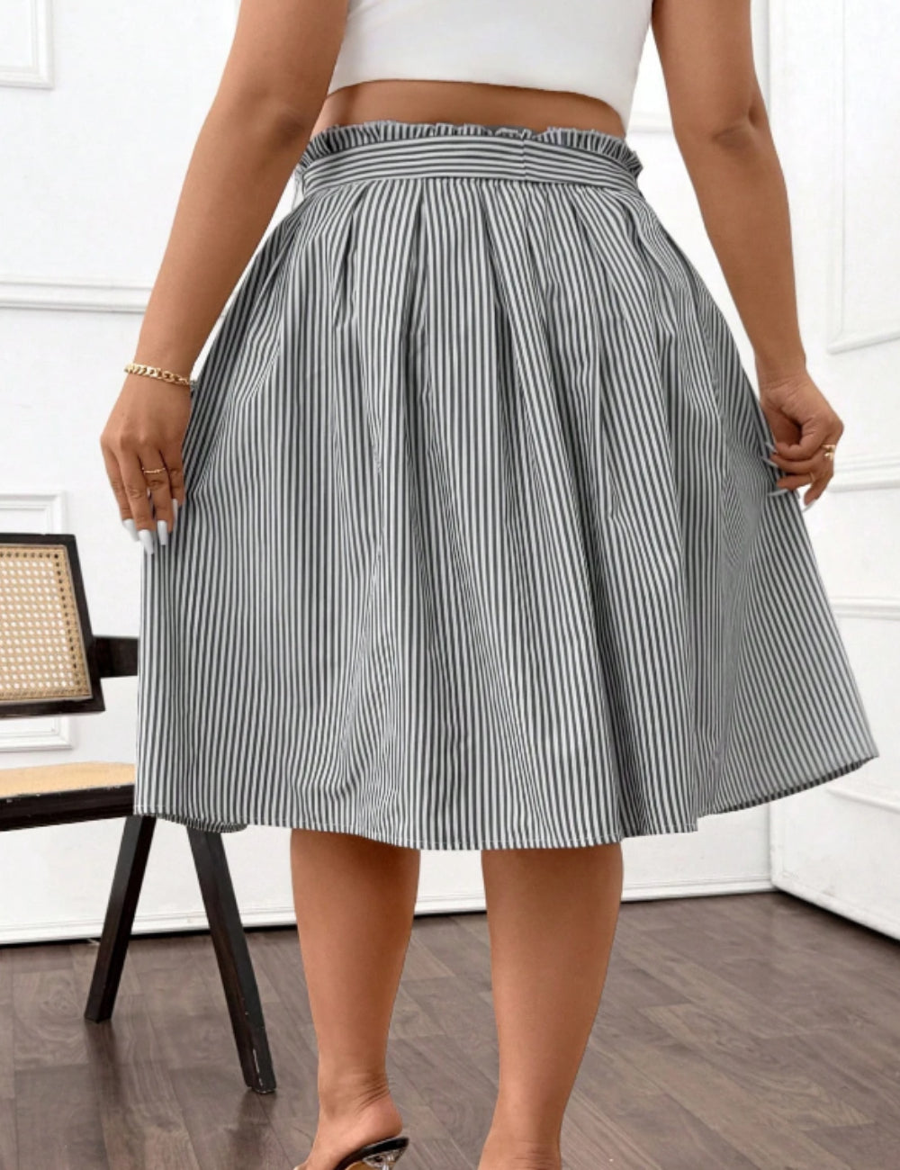 Shein Curve+ midi szoknya, vegyes színek