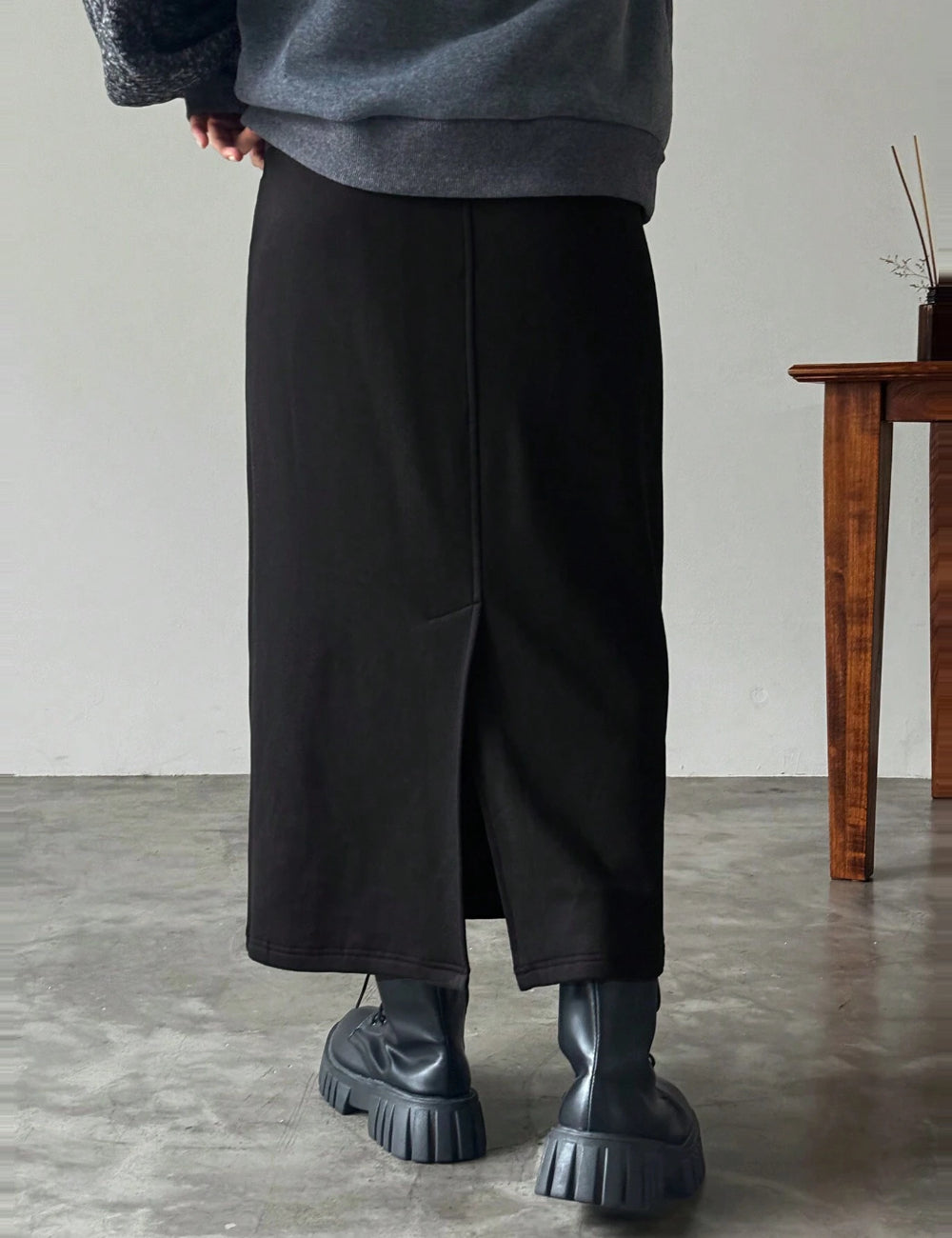 Shein midi szoknya, fekete