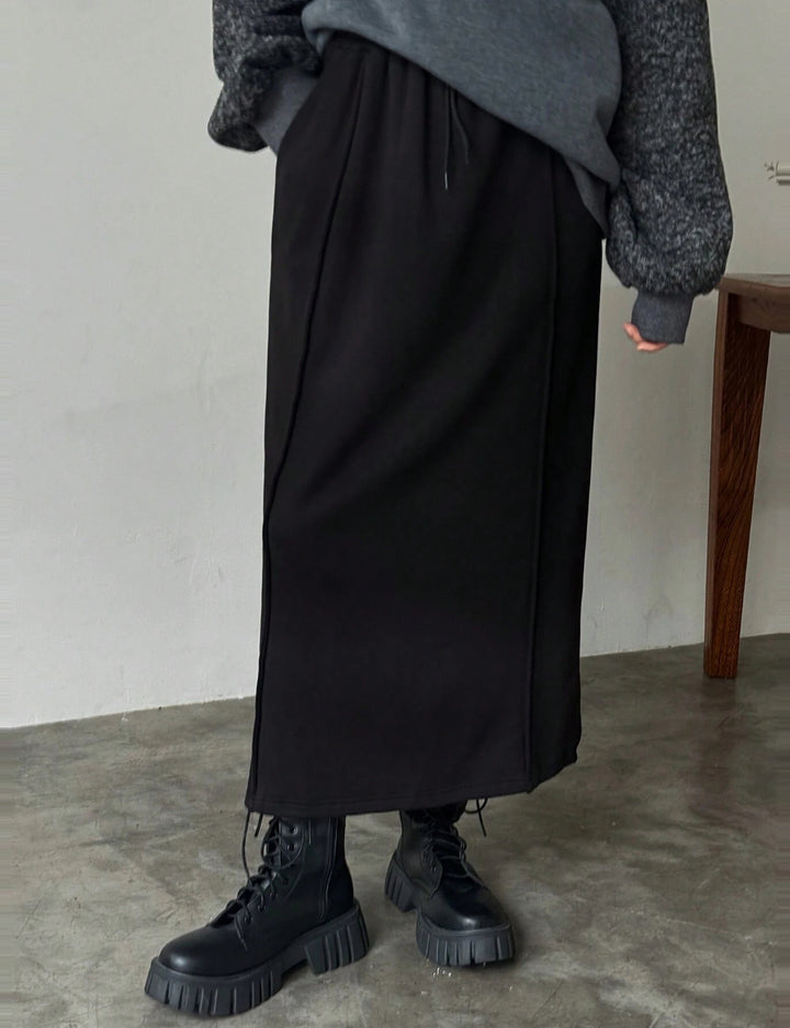 Shein midi szoknya, fekete