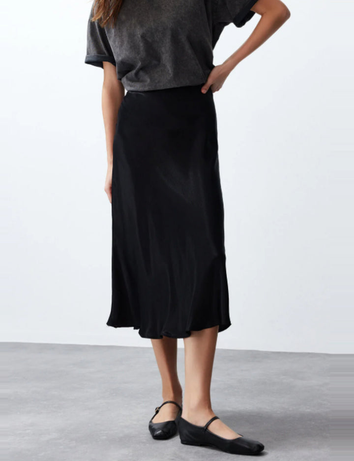 TRENDYOL midiszoknya, fekete