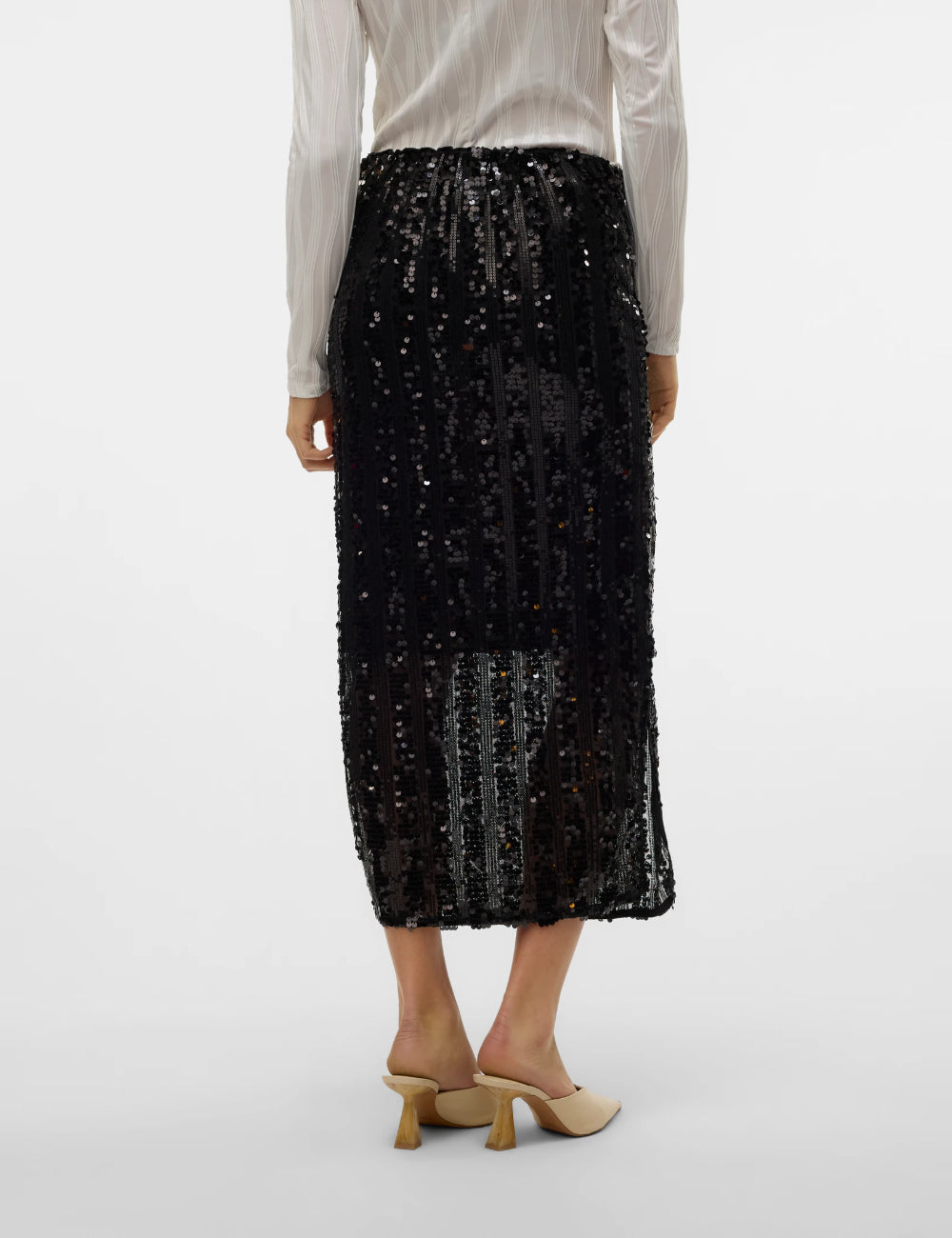 Vero Moda midi szoknya, fekete