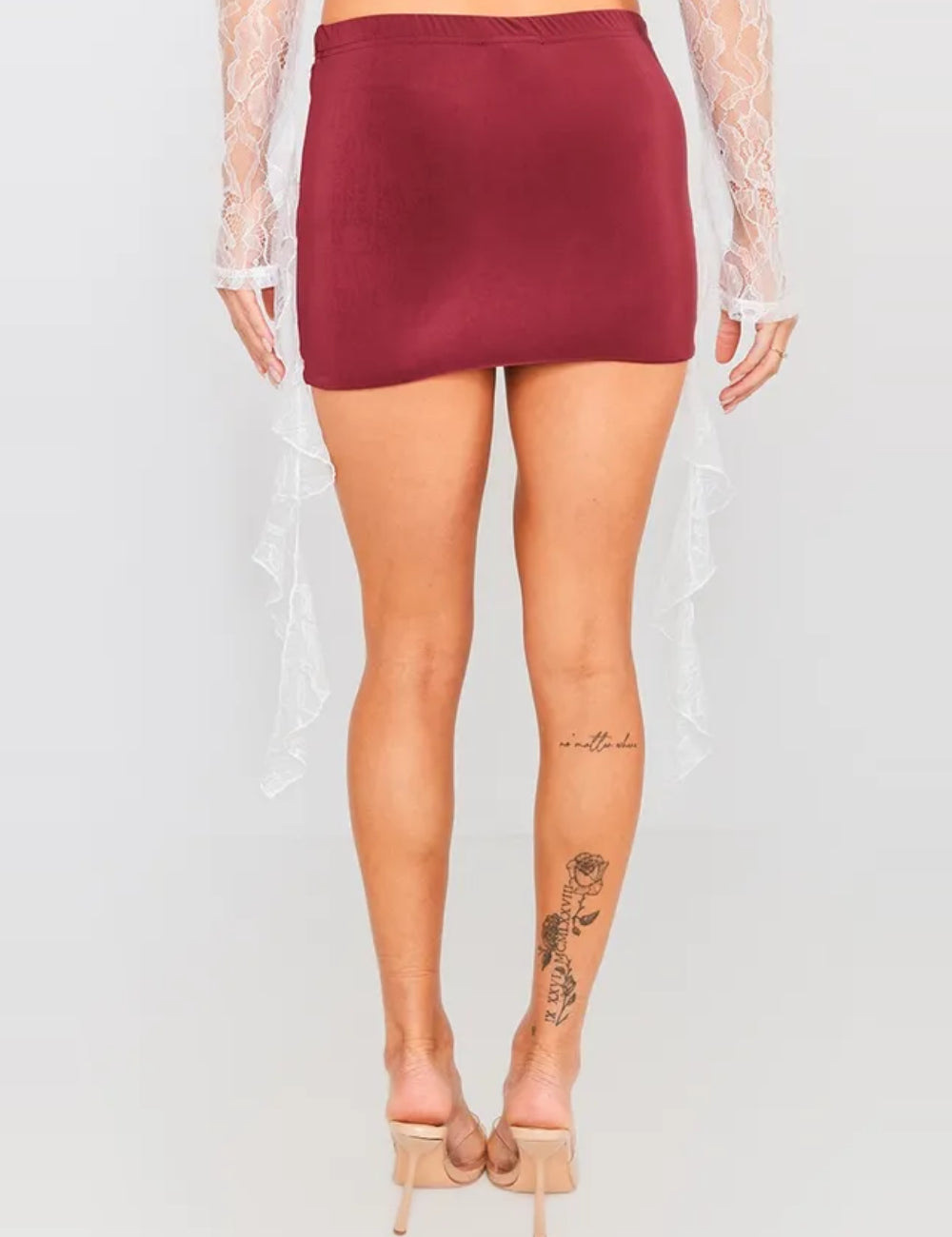 PRETTYLITTLETHING miniszoknya, bordó