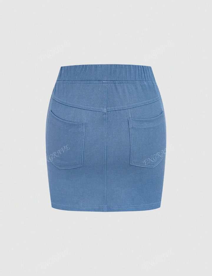 Shein miniszoknya, kék