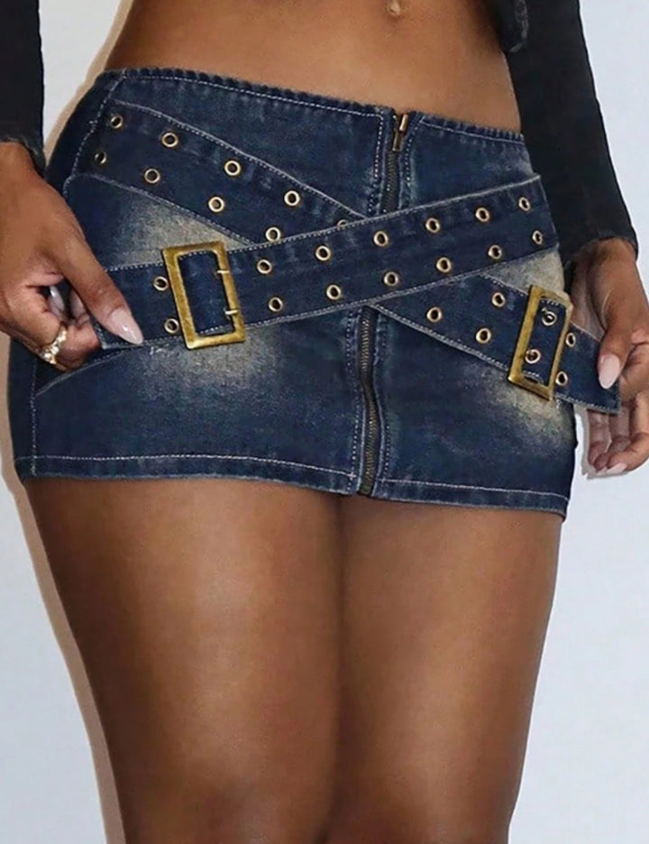 Shein miniszoknya, kék