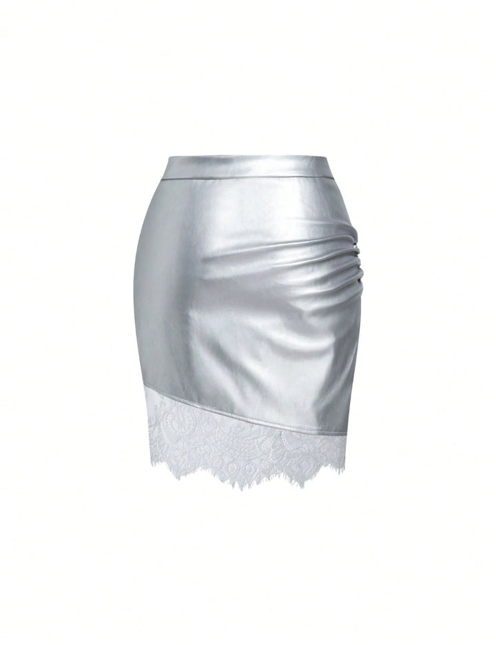 Fustă mini SHEIN, argintiu