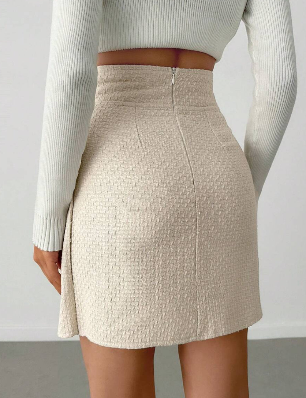 Shein mini szoknya, bézs