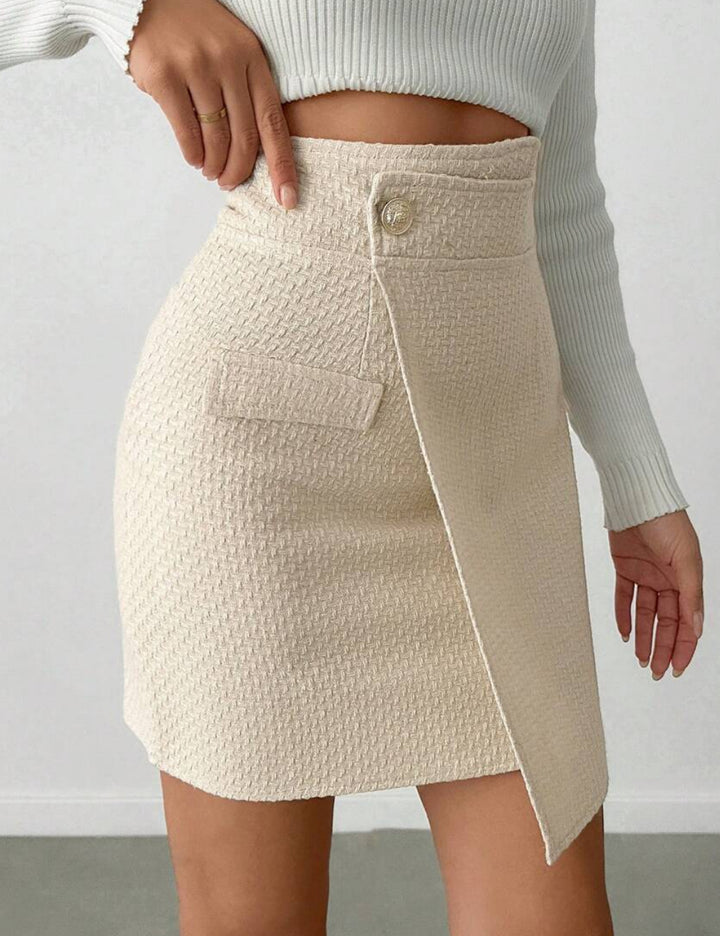 Shein mini szoknya, bézs