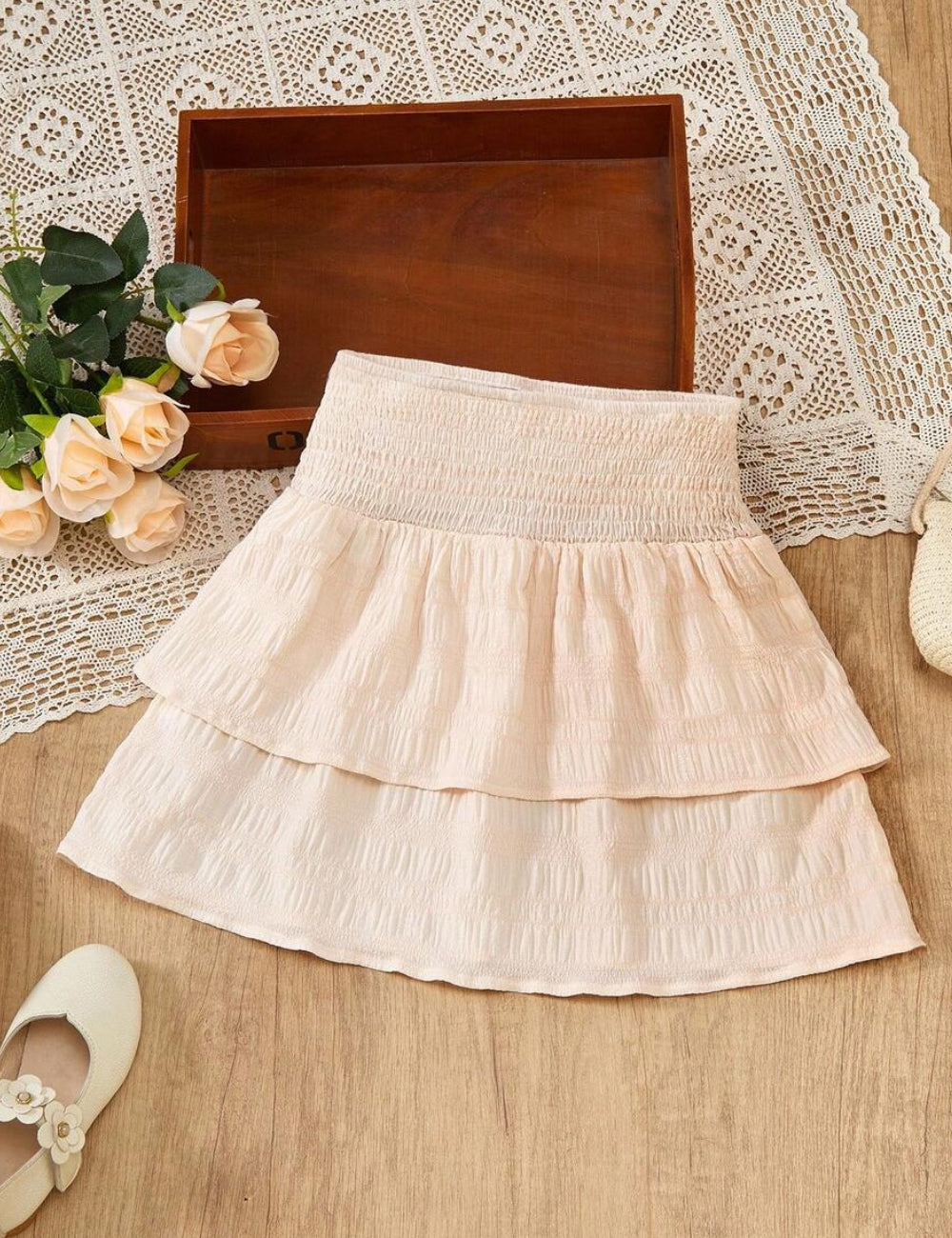 Shein mini szoknya, bézs