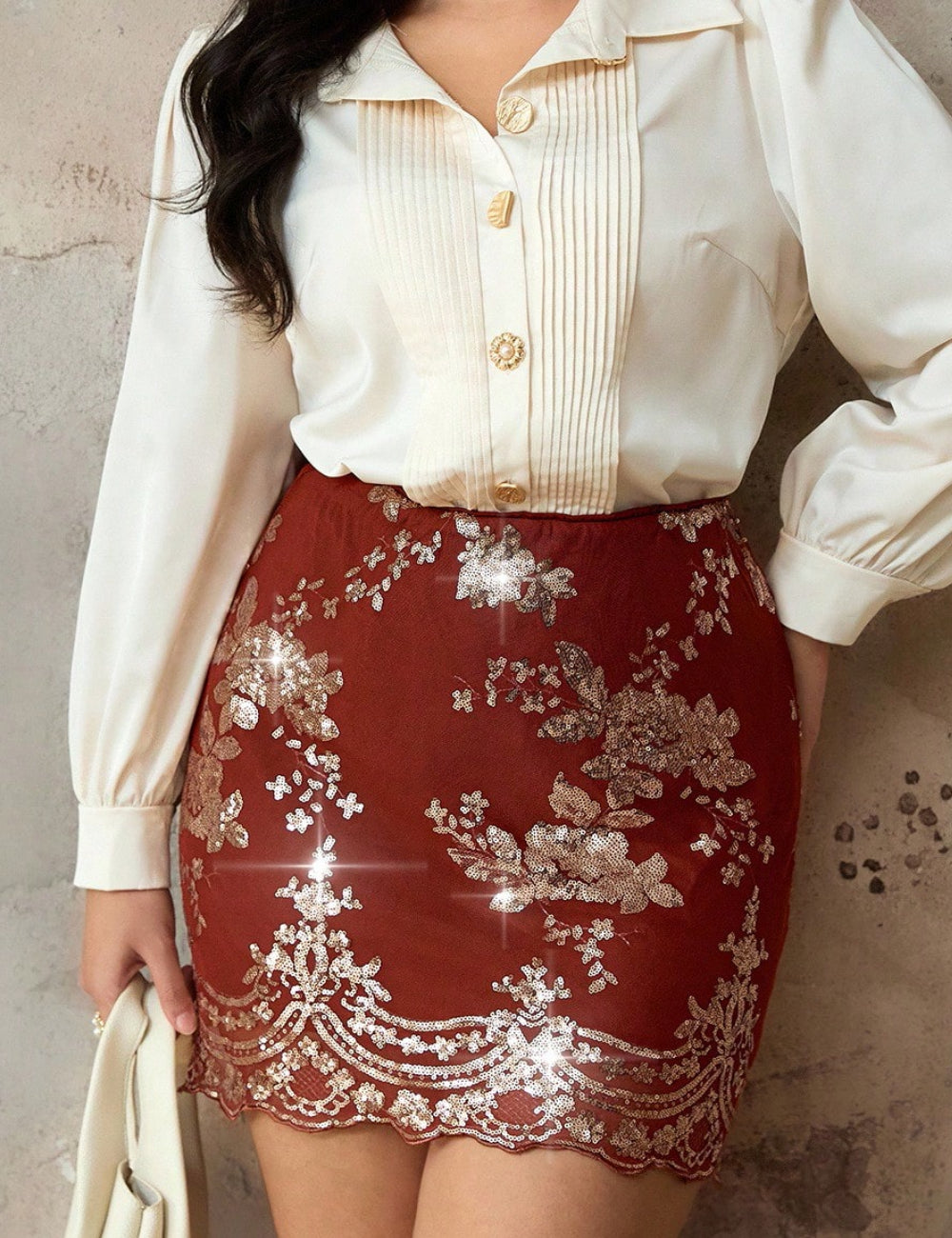 SHEIN miniszoknya, téglavörös