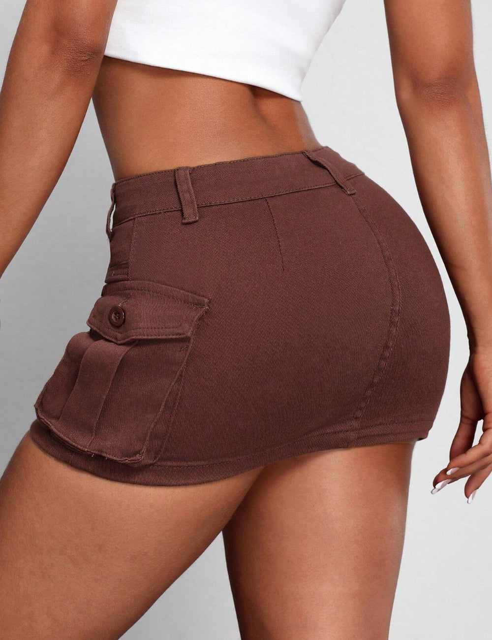 Shein miniszoknya, barna