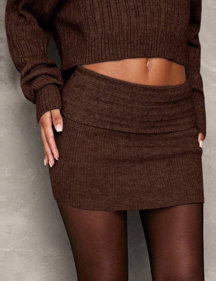 Shein BAE miniszoknya, barna