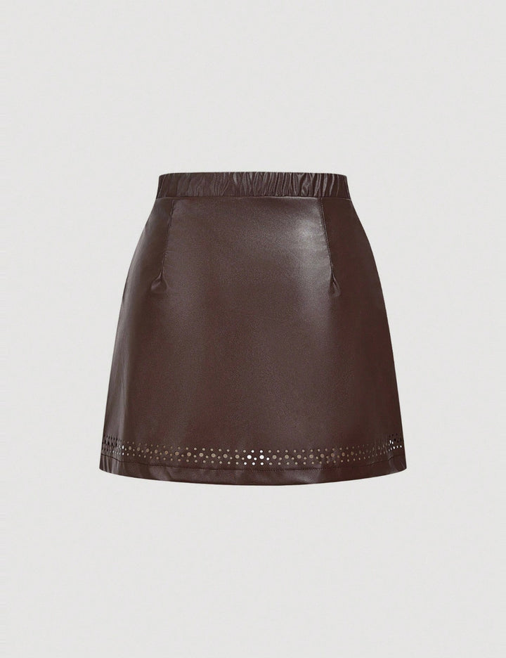 Shein miniszoknya, barna