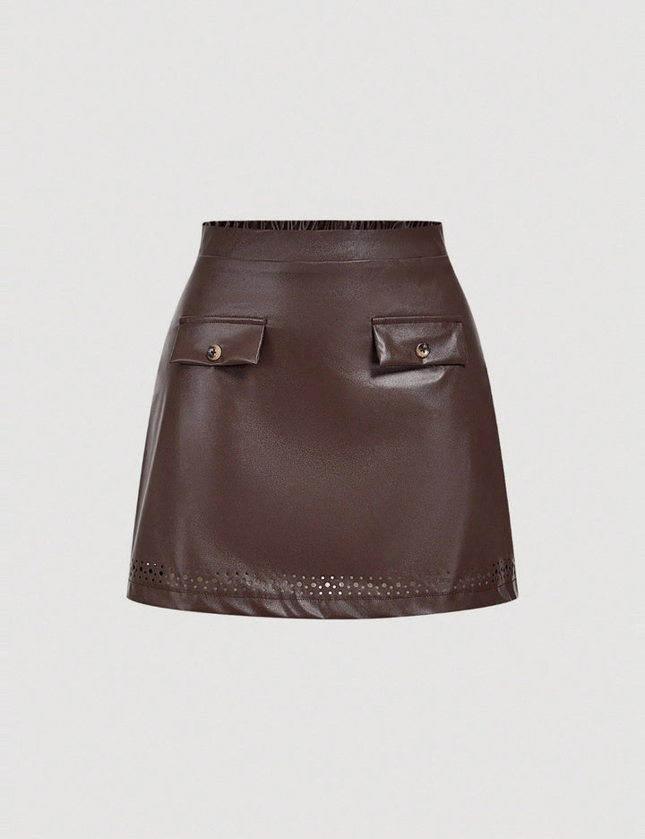 Shein miniszoknya, barna