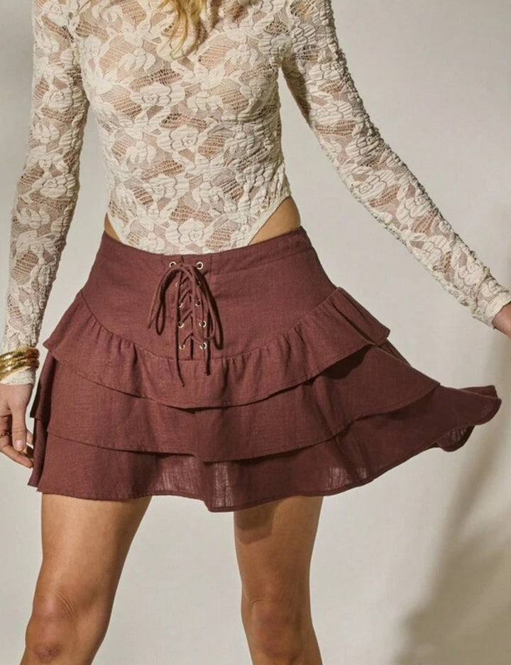Shein miniszoknya, barna