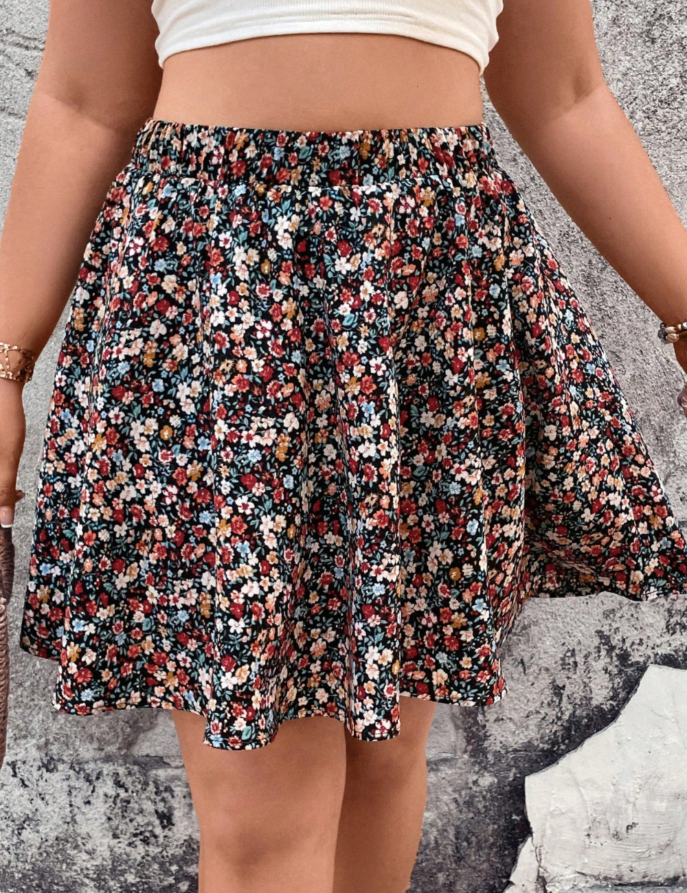 Shein Curve+ miniszoknya, vegyes színek