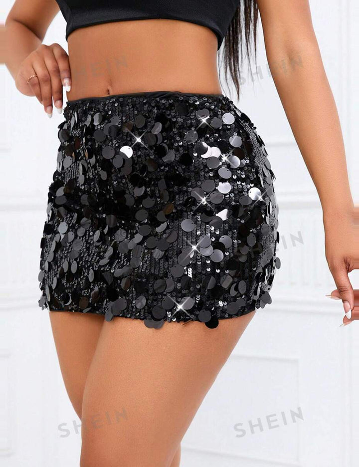 Shein miniszoknya, fekete