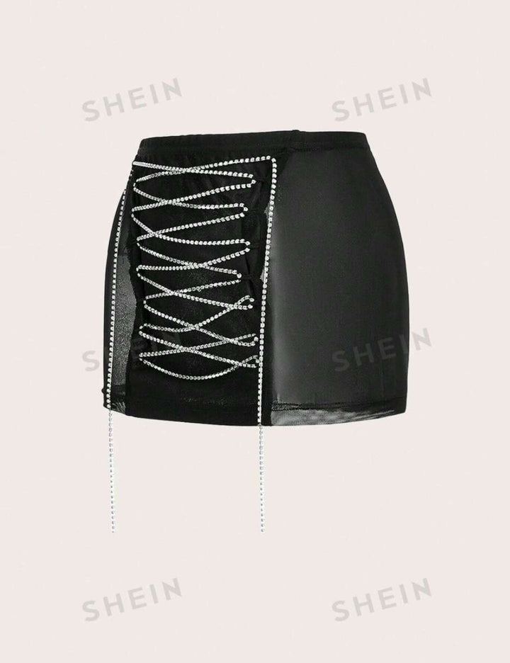 Shein miniszoknya, fekete