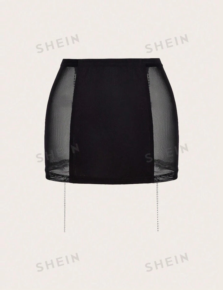 Shein miniszoknya, fekete