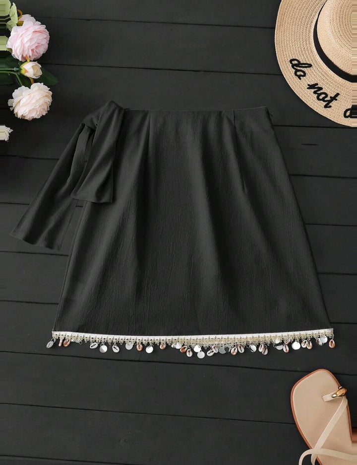 Shein miniszoknya, fekete