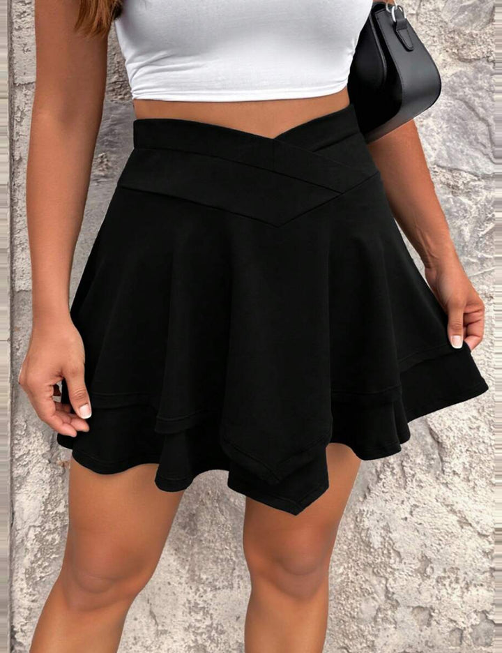 Shein Curve+ miniszoknya, fekete