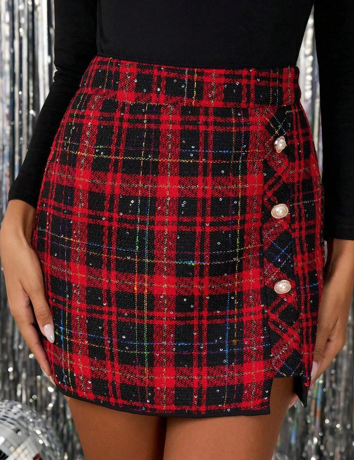 Shein Curve+ miniszoknya, piros