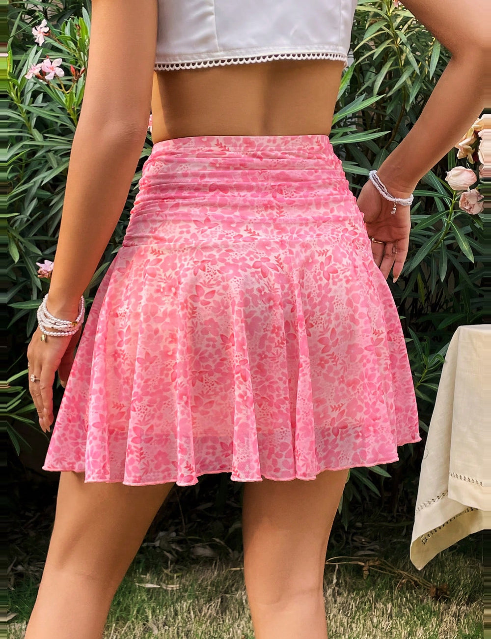 Shein rózsaszín miniszoknya
