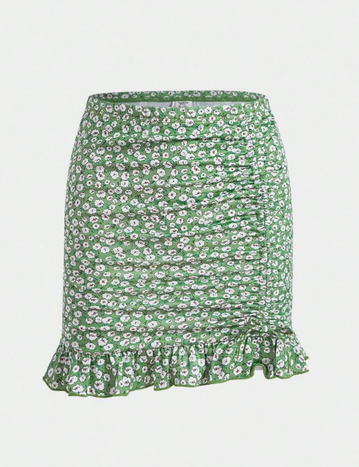 Shein mini szoknya, zöld