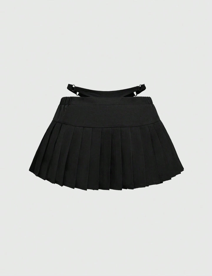 Shein Curve+ szoknyanadrág, fekete