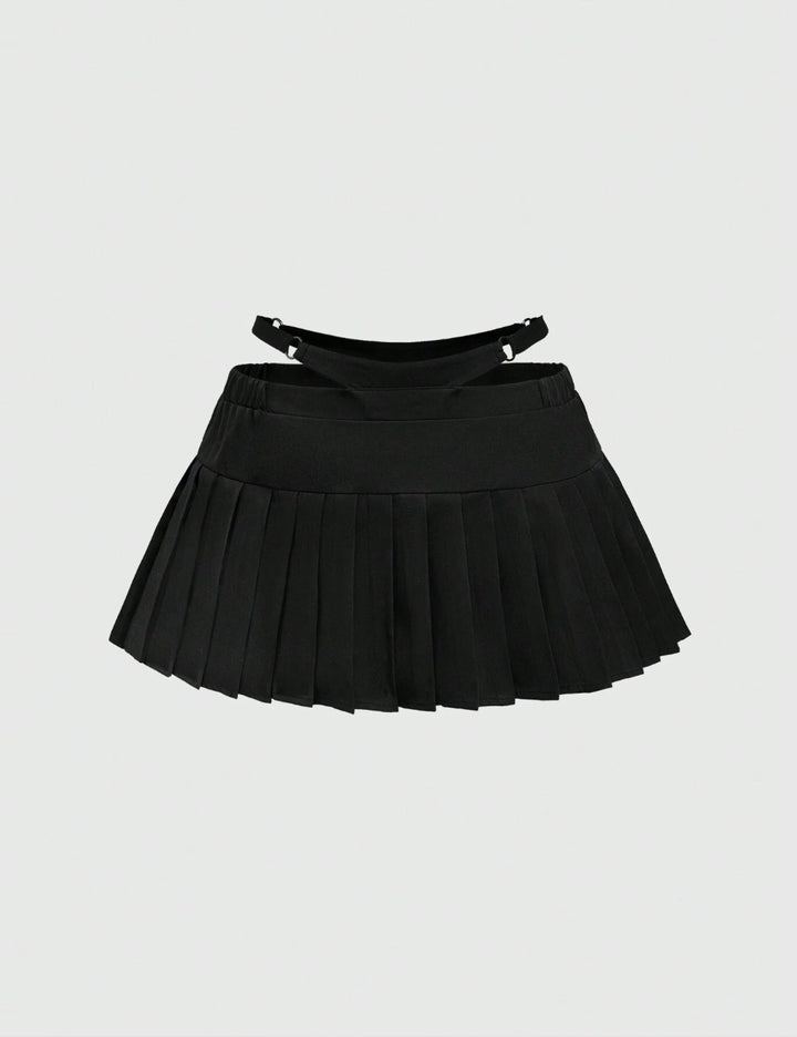 Shein Curve+ szoknyanadrág, fekete