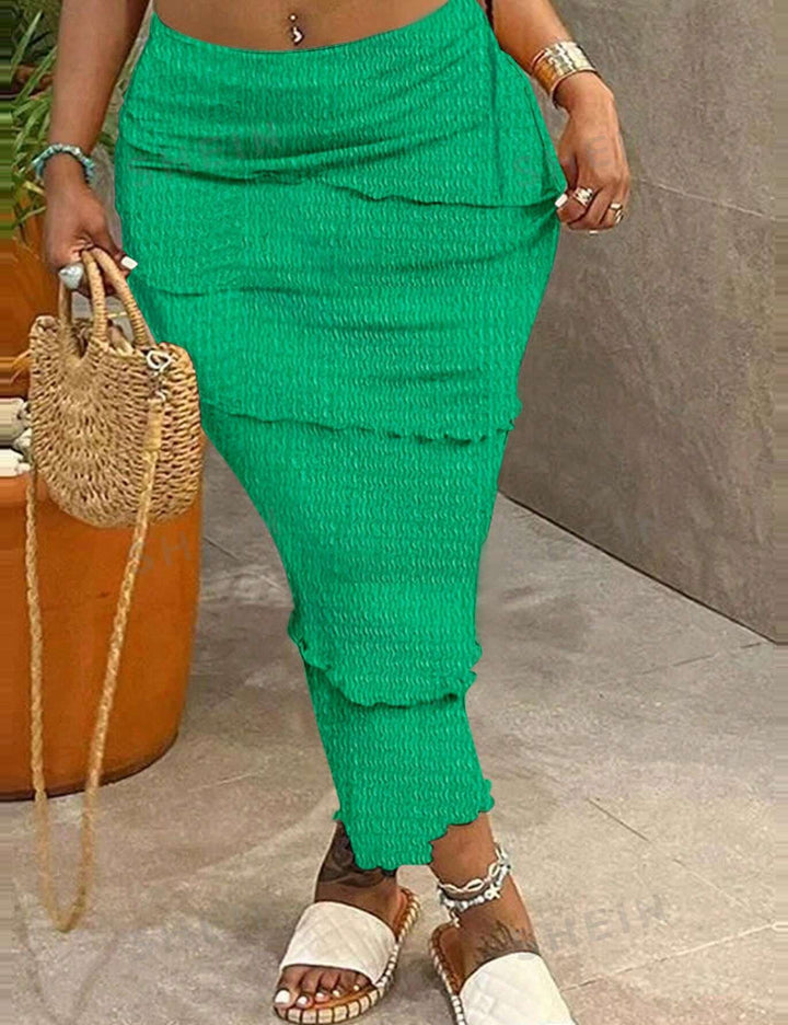 Shein Curve+ szoknya, zöld