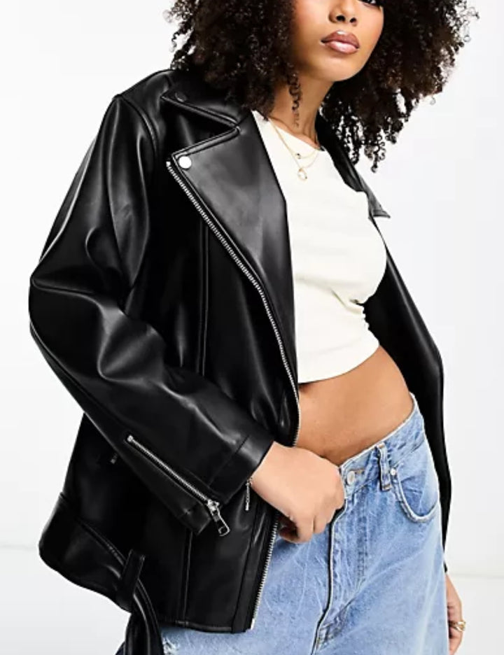 ASOS műbőr dzseki, fekete