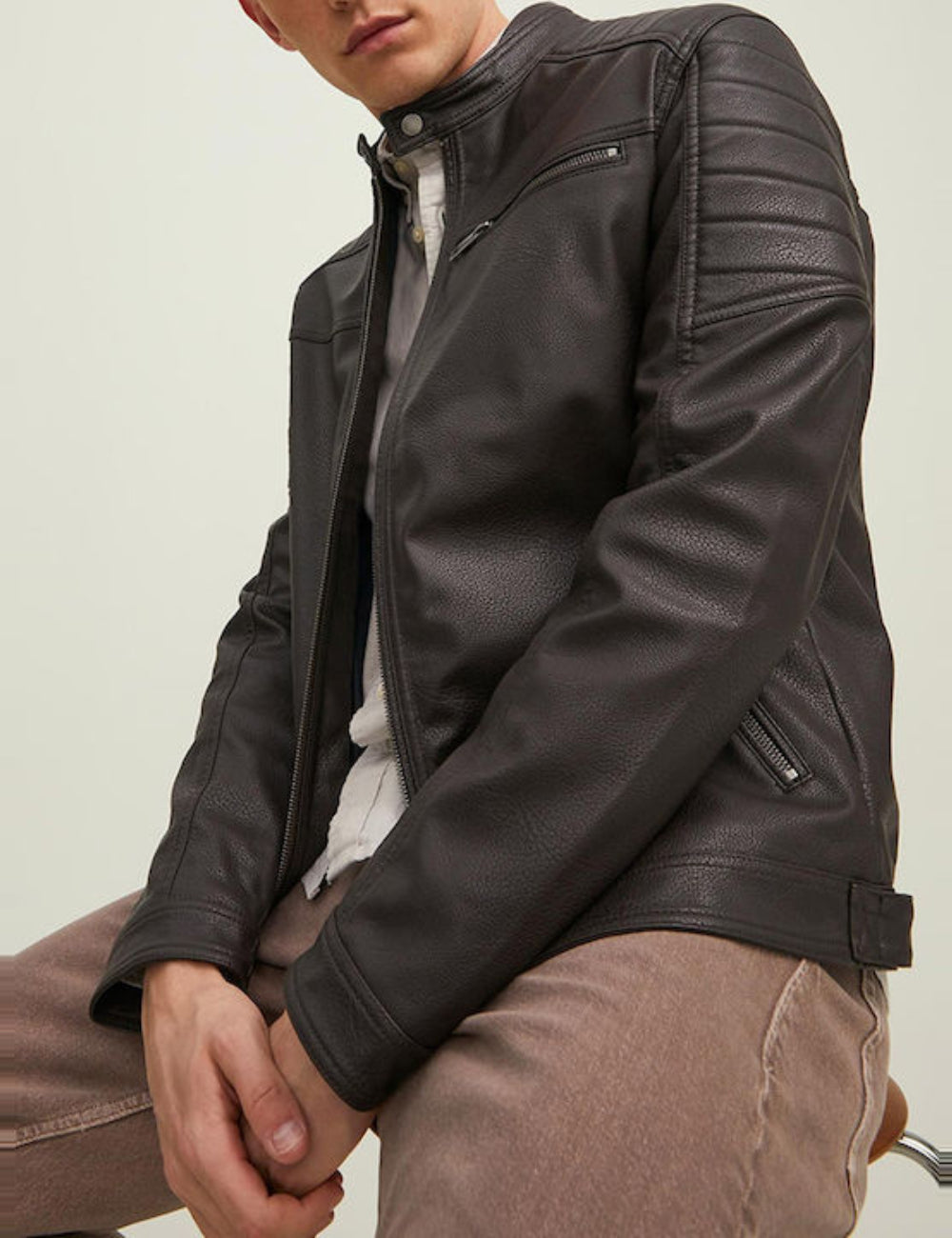 Jack & Jones műbőr dzseki, barna