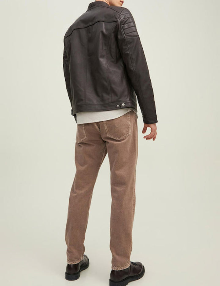 Jack & Jones műbőr dzseki, barna