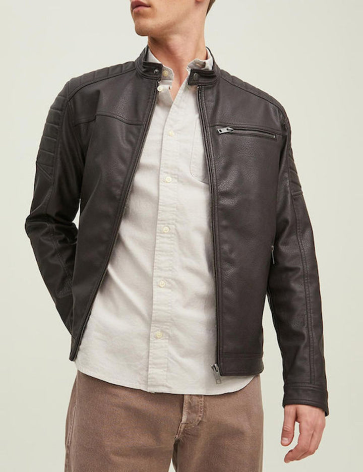 Jack & Jones műbőr dzseki, barna