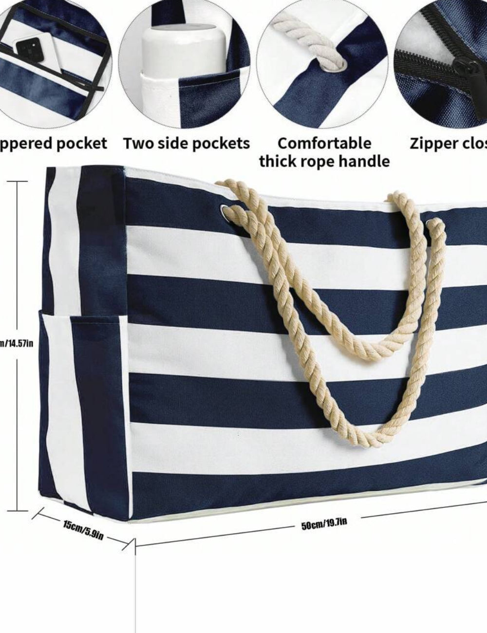 Shein Beach Bag, Mixed Colours