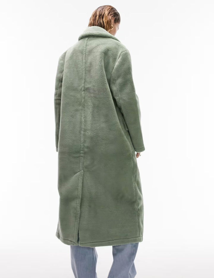 Topshop zöld szőrmekabát