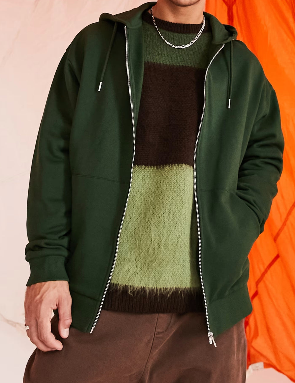 ASOS kapucnis pulcsi, zöld