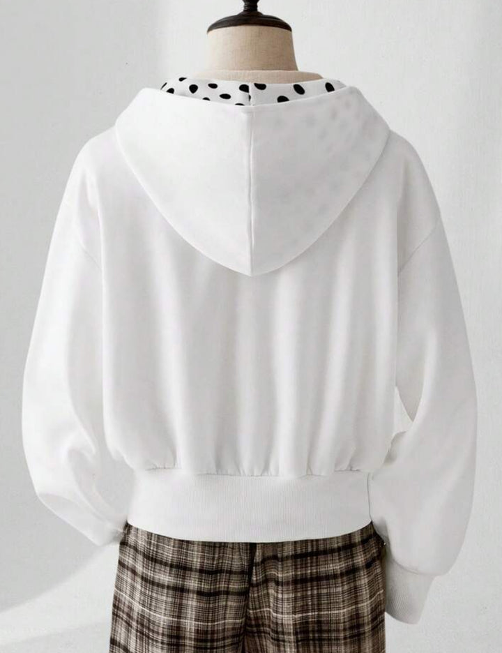 Shein MANFINITY cipzáros pulóver, fehér