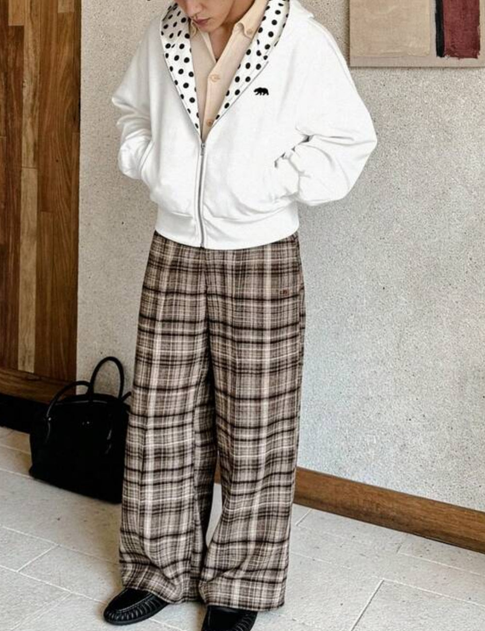 Shein MANFINITY cipzáros pulóver, fehér