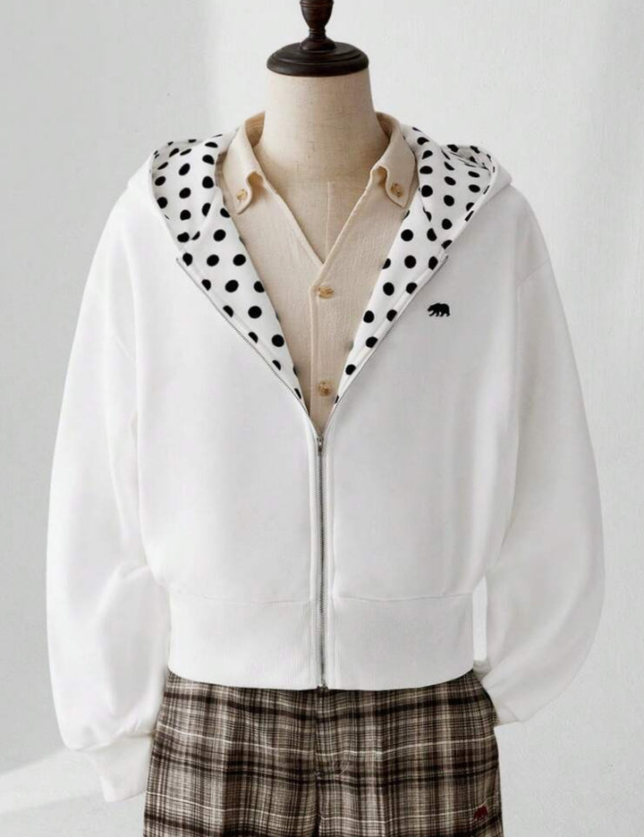 Shein MANFINITY cipzáros pulóver, fehér