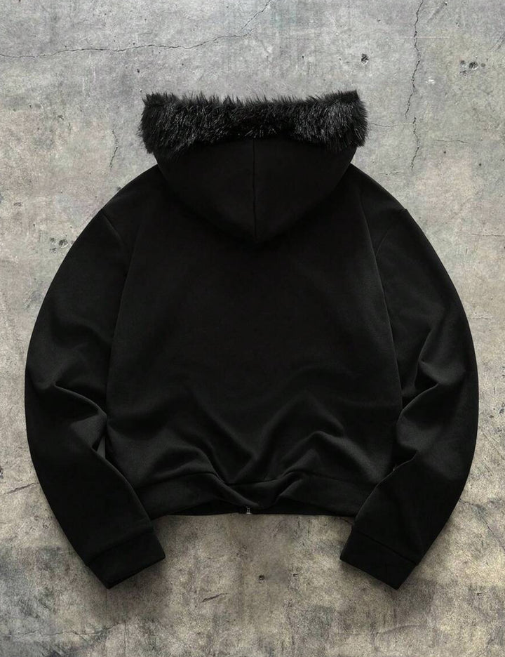 SHEIN MANFINITY cipzáros pulóver, fekete